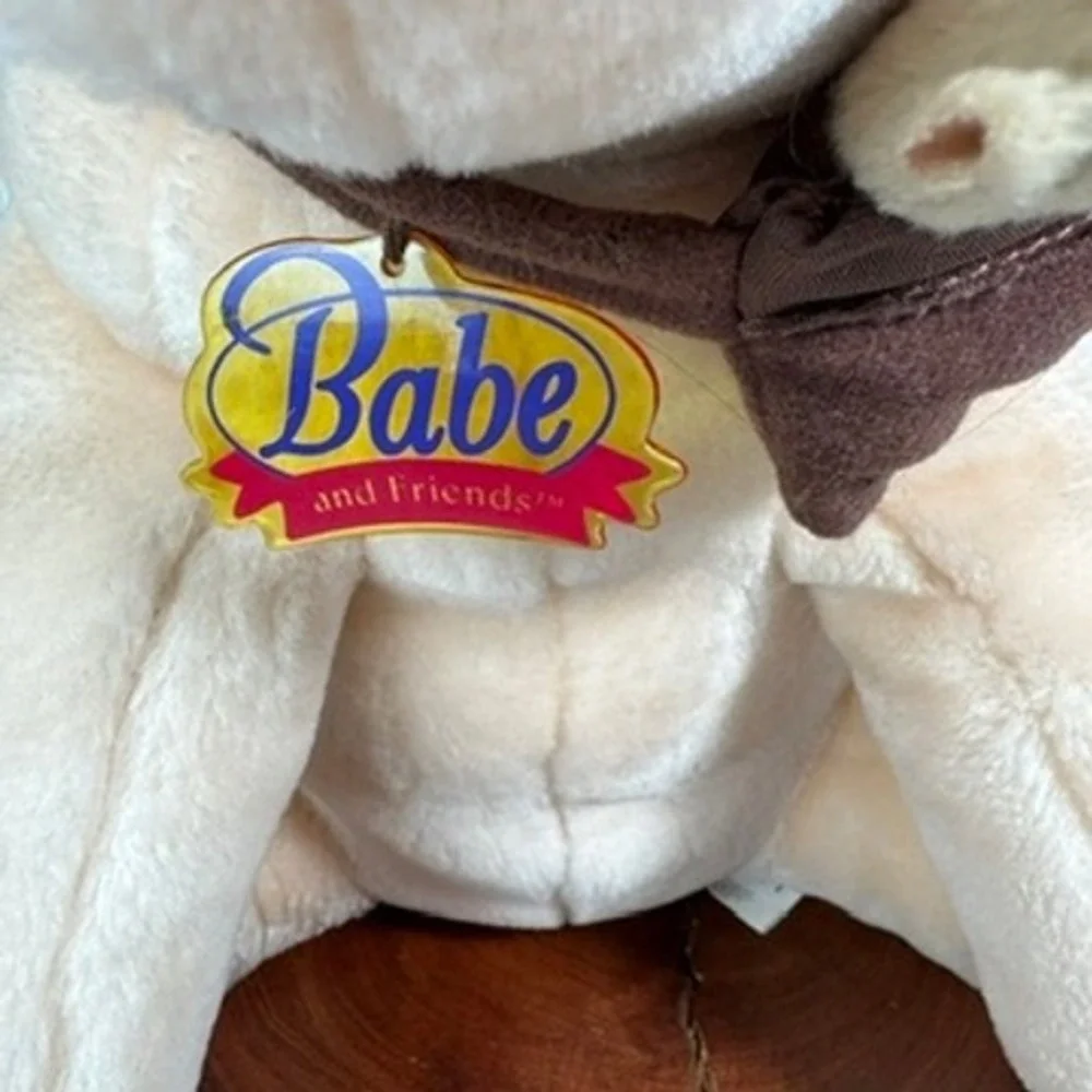 Vintage Babe and Friends Pig Plush with Mice in Pouch Movie Collectible Toy 12